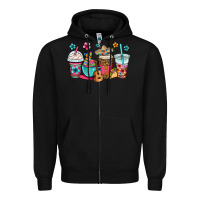 Black mexico fiesta coffee cups Zipper Hoodie - OliviaCreatesArt
