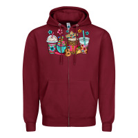 Burgundy mexico fiesta coffee cups Zipper Hoodie - OliviaCreatesArt