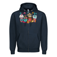 Navy mexico fiesta coffee cups Zipper Hoodie - OliviaCreatesArt