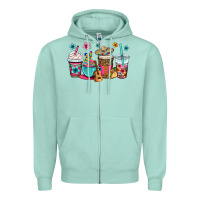Seafoam mexico fiesta coffee cups Zipper Hoodie - OliviaCreatesArt