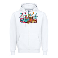 White mexico fiesta coffee cups Zipper Hoodie - OliviaCreatesArt