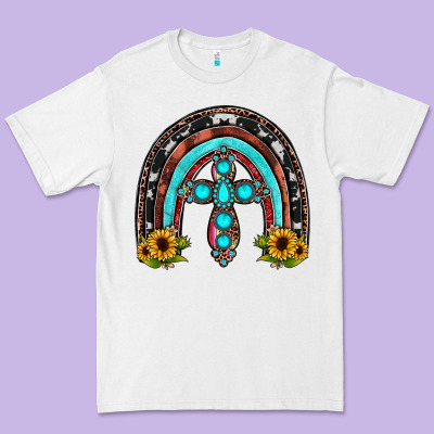 Cross Rainbow Premium Tee Designed By Jahusdesignshop