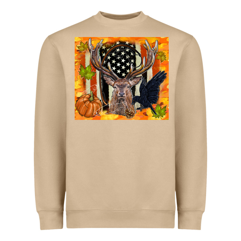Crow And Deer Hunting Fall Camouflage Heavyweight Sweatshirt by TumblerDesignByShophia | Teevron
