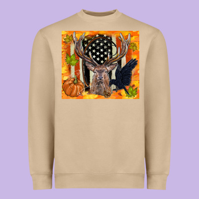 Crow And Deer Hunting Fall Camouflage Heavyweight Sweatshirt Designed By Tumblerdesignbyshophia