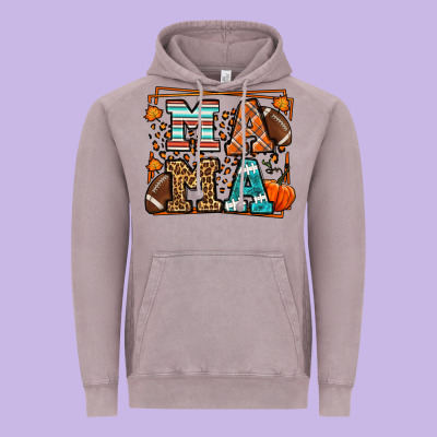 Fall American Football Autumn Mama Vintage Hoodie Designed By Lillyallendesigns