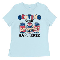 Baby Blue getting star spangled hammered Ladies Tee - MaliasSmallBusiness