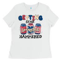 White getting star spangled hammered Ladies Tee - MaliasSmallBusiness