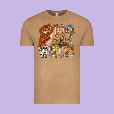 100 Days Wiser Vintage Tee Designed By Racoondesign