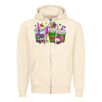 Sandshell mardi gras gnomes coffee cups Zipper Hoodie - OliviaCreatesArt
