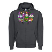 Smoke mardi gras gnomes coffee cups Zipper Hoodie - OliviaCreatesArt