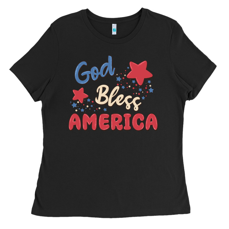 God Bless America Ladies Tee by MaliasSmallBusiness | Teevron