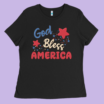 God Bless America Ladies Tee Designed By Maliassmallbusiness
