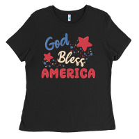 Black god bless america Ladies Tee - MaliasSmallBusiness