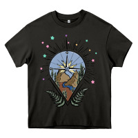 Asphalt compass with mountain Heavy Core Tee - MaliasSmallBusiness