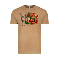 Vintage Camel Merry Christmas Deer Vintage Tee - LillyAllenDesigns