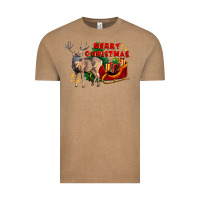 Vintage Coffee Merry Christmas Deer Vintage Tee - LillyAllenDesigns