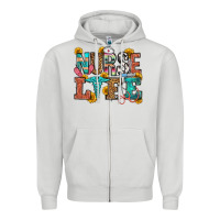 Dove Grey nurse life Zipper Hoodie - OliviaCreatesArt