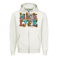 Oatmeal Heather nurse life Zipper Hoodie - OliviaCreatesArt