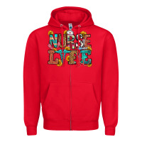 Red nurse life Zipper Hoodie - OliviaCreatesArt