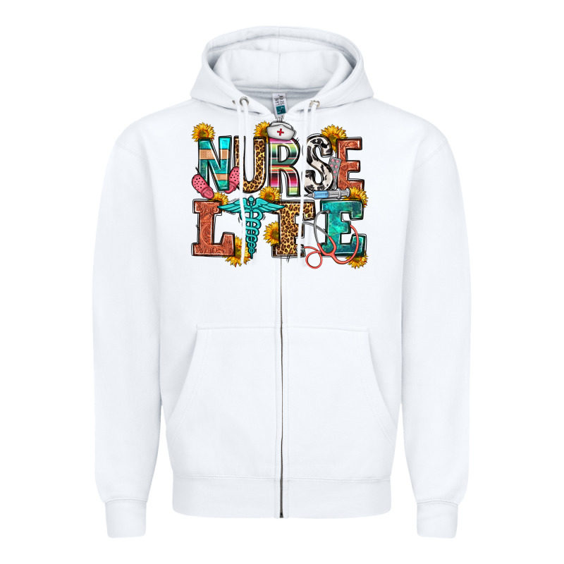 Nurse Life Zipper Hoodie by OliviaCreatesArt | Teevron