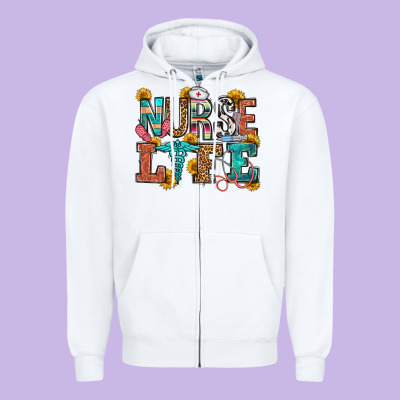 Nurse Life Zipper Hoodie Designed By Oliviacreatesart