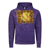 Cloud Purple watercolor glitter leopard softball background Vintage Hoodie - RanaPortraitStore