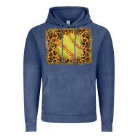 Vintage Denim watercolor glitter leopard softball background Vintage Hoodie - RanaPortraitStore
