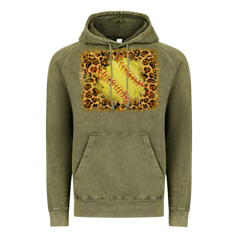 Watercolor Glitter Leopard Softball Background Vintage Hoodie by RanaPortraitStore | Teevron