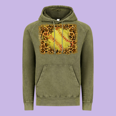 Watercolor Glitter Leopard Softball Background Vintage Hoodie Designed By Ranaportraitstore
