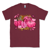 Burgundy breast cancer awareness pink pumpkins Classic Tee - LillyAllenDesigns