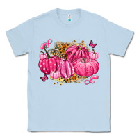 Dusty Blue breast cancer awareness pink pumpkins Classic Tee - LillyAllenDesigns