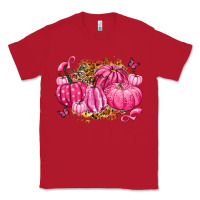 Red breast cancer awareness pink pumpkins Classic Tee - LillyAllenDesigns
