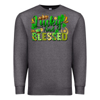 Charcoal Heather lucky and blessed Premium Sweatshirt - FaDigitalArtStudio