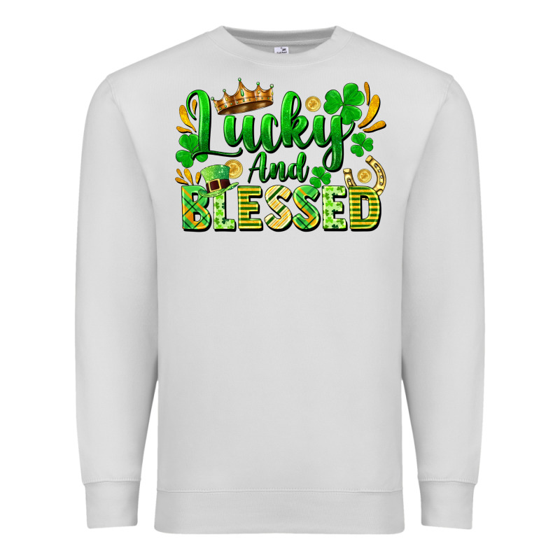 Lucky And Blessed Premium Sweatshirt by FaDigitalArtStudio | Teevron