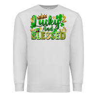 Dove Grey lucky and blessed Premium Sweatshirt - FaDigitalArtStudio