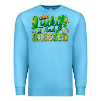 Ocean Blue lucky and blessed Premium Sweatshirt - FaDigitalArtStudio