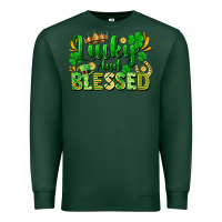 Sports Green lucky and blessed Premium Sweatshirt - FaDigitalArtStudio