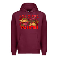 Burgundy Tacos are my Valentine Valentine's Day Premium Hoodie - FaDigitalArtStudio