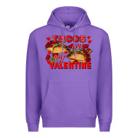 Purple Tacos are my Valentine Valentine's Day Premium Hoodie - FaDigitalArtStudio