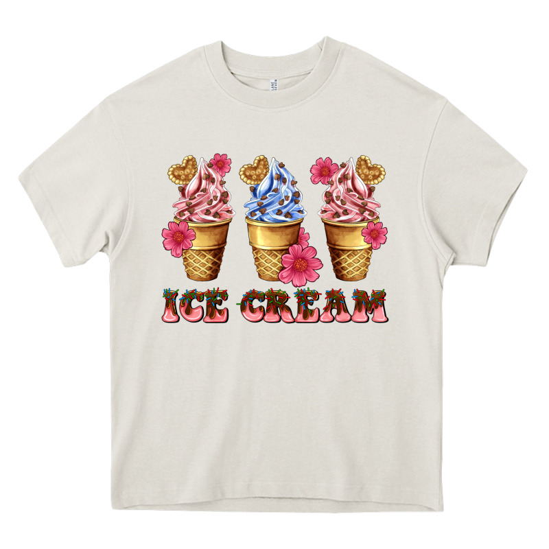 Floral Ice Cream Heavy Core Tee by AdoDesignShop | Teevron