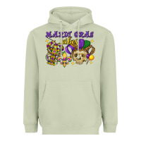 Matcha mardi gras vibes skull Heavyweight Hoodie - FaDigitalArtStudio