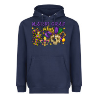 Navy mardi gras vibes skull Heavyweight Hoodie - FaDigitalArtStudio