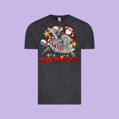 Merry Christmas Tortoise And Koala Vintage Tee Designed By Lillyallendesigns