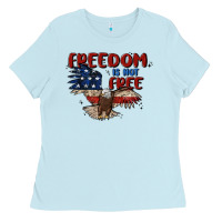 Baby Blue freedom is not free Ladies Tee - MaliasSmallBusiness