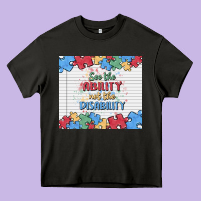 See The Ability Not The Disability Heavy Core Tee Designed By Maliassmallbusiness