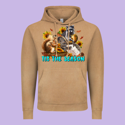 Fall Tis The Season Animals Vintage Hoodie Designed By Lillyallendesigns