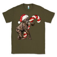 Army Green Christmas Candy Cane Baby Gorilla Classic Tee - LillyAllenDesigns