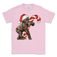 Bubblegum Pink Christmas Candy Cane Baby Gorilla Classic Tee - LillyAllenDesigns