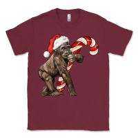 Burgundy Christmas Candy Cane Baby Gorilla Classic Tee - LillyAllenDesigns
