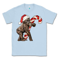Dusty Blue Christmas Candy Cane Baby Gorilla Classic Tee - LillyAllenDesigns